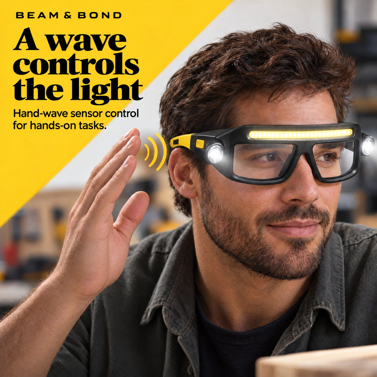 Hands-Free LED Work Glasses.
