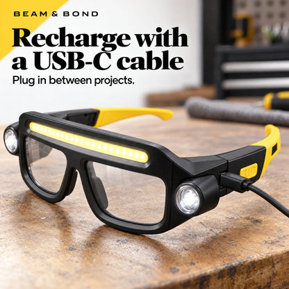 Hands-Free LED Work Glasses.