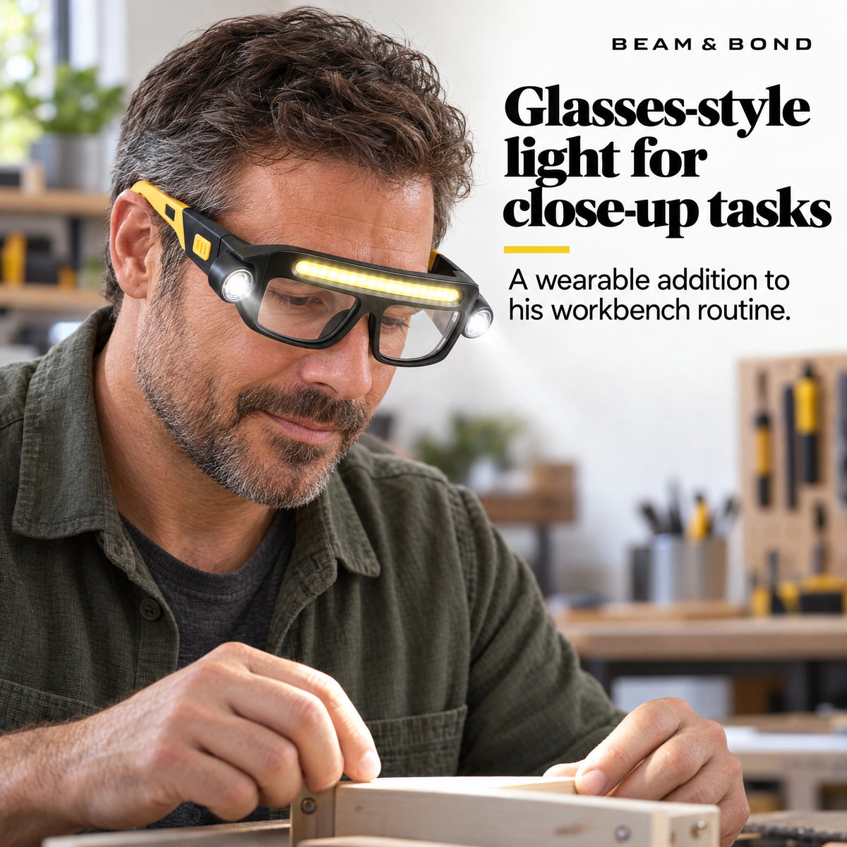 Hands-Free LED Work Glasses.
