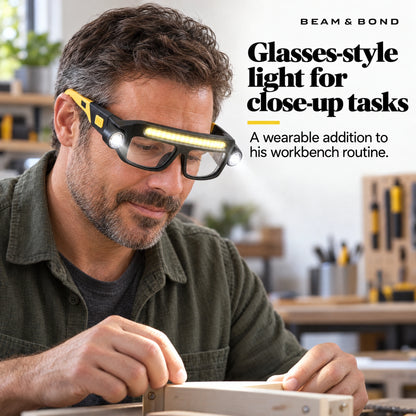 Hands-Free LED Work Glasses.