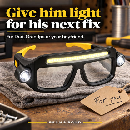 Hands-Free LED Work Glasses.